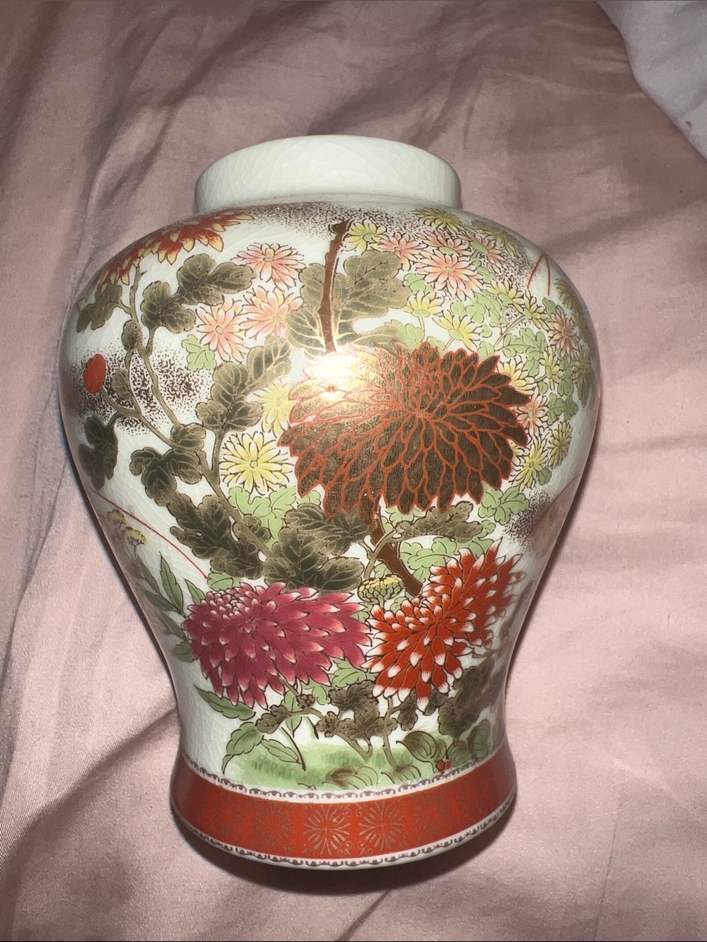 Japanese Hand Painted Bone China Porcelain Vase